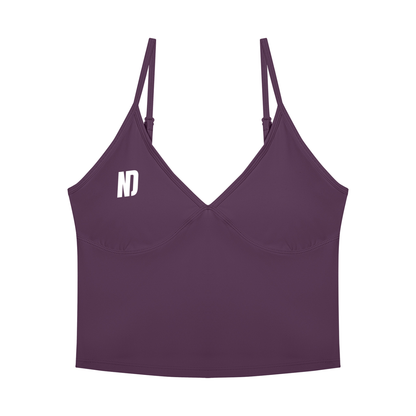 NEVER DEFEATED V-NECK YOGA TANK TOP 'PURPLE'